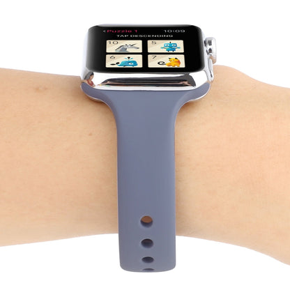 Skorter | For Apple Watch 5 & 4 44mm / 3 & 2 & 1 42mm Thin Silicone Double Buckle Strap (Lavender Gray)