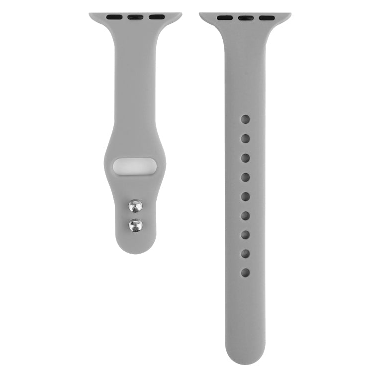Skorter | For Apple Watch 5 & 4 44mm / 3 & 2 & 1 42mm Thin Silicone Double Closure Bracelet (Cloud Gray)