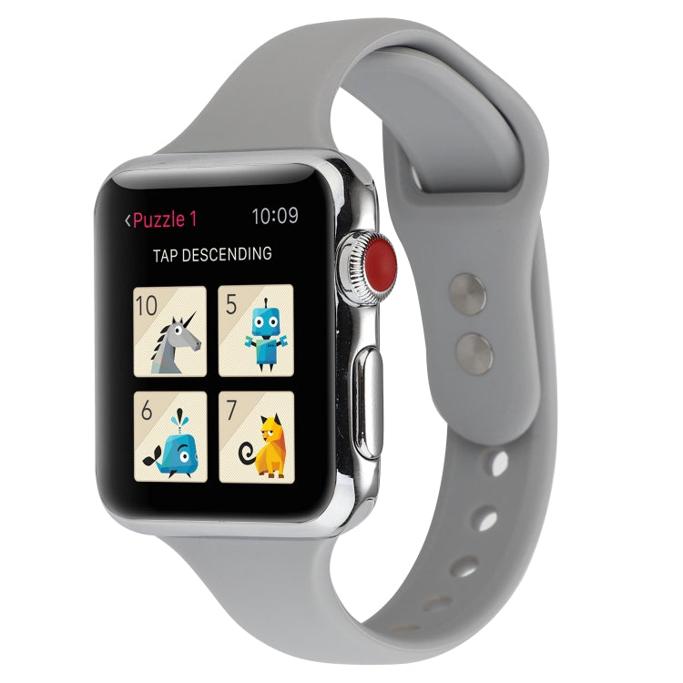 Skorter | For Apple Watch 5 & 4 44mm / 3 & 2 & 1 42mm Thin Silicone Double Closure Bracelet (Cloud Gray)