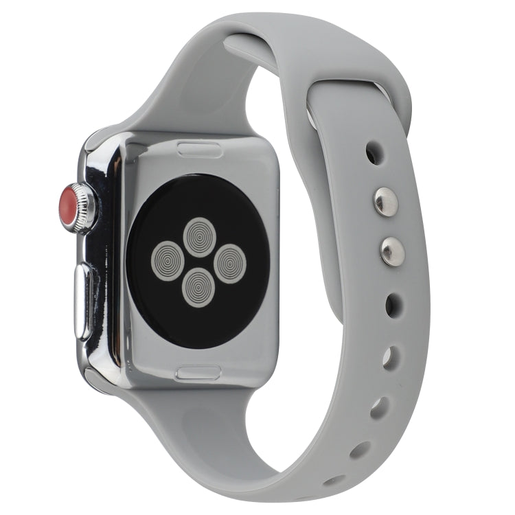 Skorter | For Apple Watch 5 & 4 44mm / 3 & 2 & 1 42mm Thin Silicone Double Closure Bracelet (Cloud Gray)