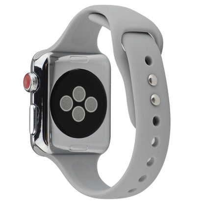 Skorter | For Apple Watch 5 & 4 44mm / 3 & 2 & 1 42mm Thin Silicone Double Closure Bracelet (Cloud Gray)