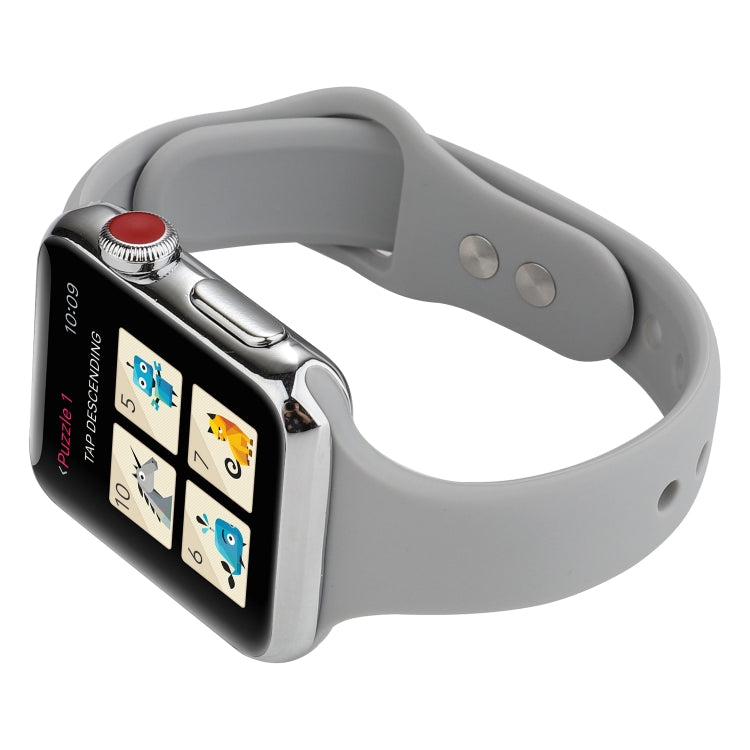 Skorter | For Apple Watch 5 & 4 44mm / 3 & 2 & 1 42mm Thin Silicone Double Closure Bracelet (Cloud Gray)