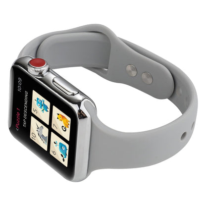 Skorter | For Apple Watch 5 & 4 44mm / 3 & 2 & 1 42mm Thin Silicone Double Closure Bracelet (Cloud Gray)