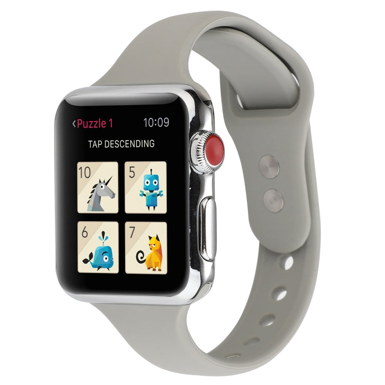 Skorter | For Apple Watch 5 & 4 44mm / 3 & 2 & 1 42mm Thin Silicone Double Closure Watch Band (Brick Blue)