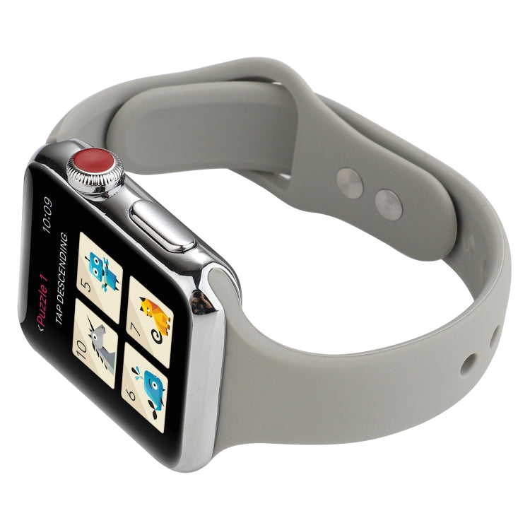 Skorter | For Apple Watch 5 & 4 44mm / 3 & 2 & 1 42mm Thin Silicone Double Closure Watch Band (Brick Blue)