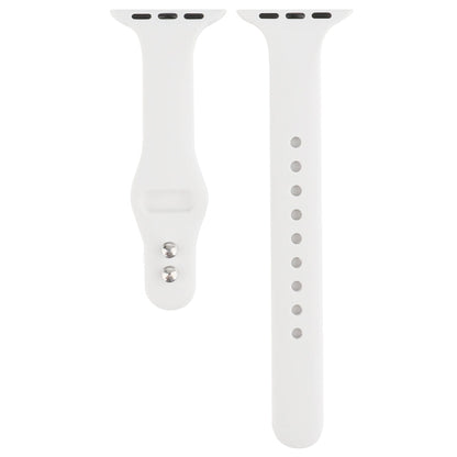 Skorter | For Apple Watch 5 & 4 44mm / 3 & 2 & 1 42mm Thin Silicone Double Buckle Watch Strap (White)