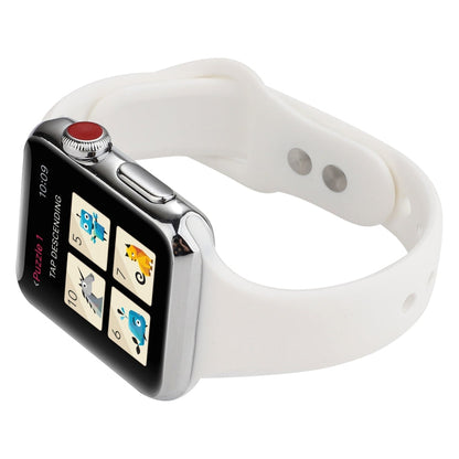 Skorter | For Apple Watch 5 & 4 44mm / 3 & 2 & 1 42mm Thin Silicone Double Buckle Watch Strap (White)