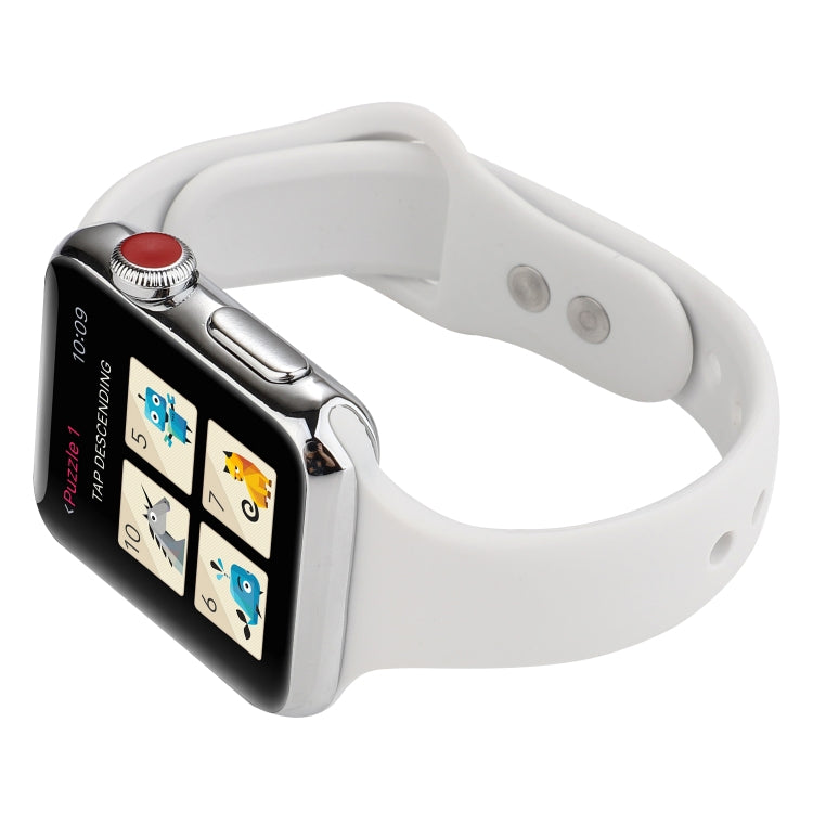 Skorter | For Apple Watch 5 & 4 44mm / 3 & 2 & 1 42mm Slim Silicone Double Loop Watch Band (Porcelain)