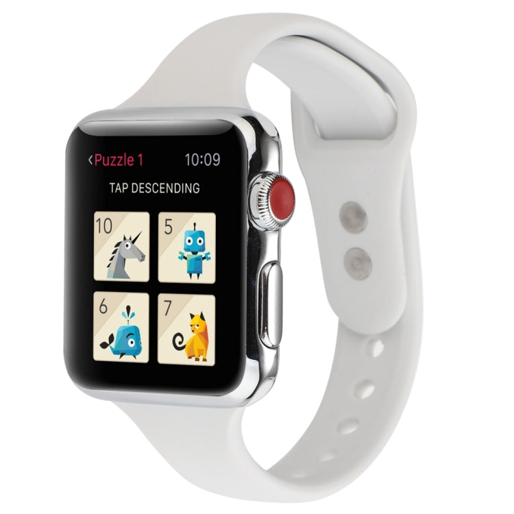 Skorter | For Apple Watch 5 & 4 44mm / 3 & 2 & 1 42mm Slim Silicone Double Loop Watch Band (Porcelain)