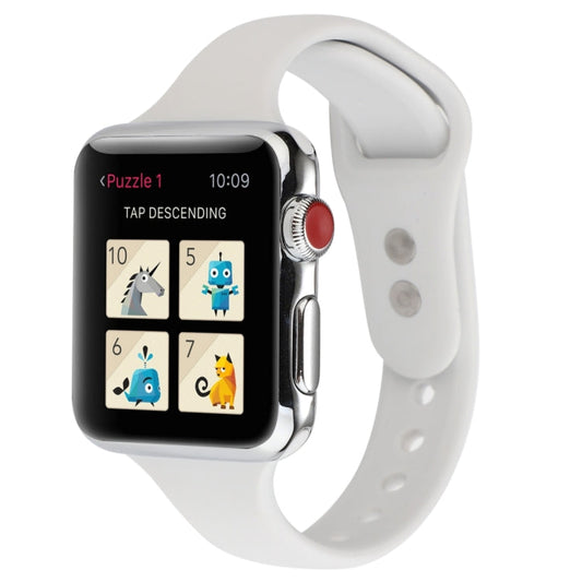 Skorter | For Apple Watch 5 & 4 44mm / 3 & 2 & 1 42mm Slim Silicone Double Loop Watch Band (Porcelain)