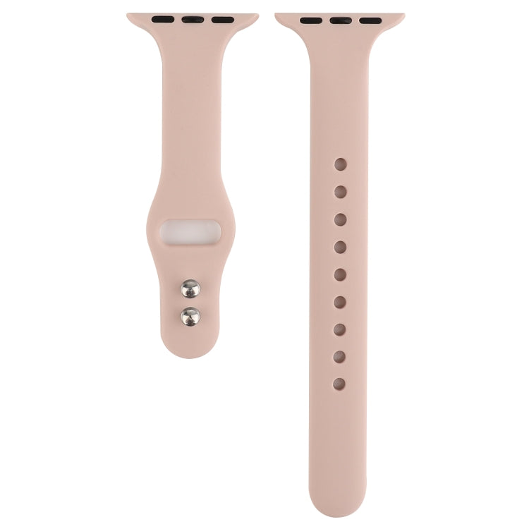 Skorter | For Apple Watch 5 & 4 44mm / 3 & 2 & 1 42mm Thin Silicone Double Buckle Strap (Sand Pink)