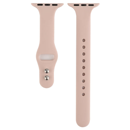 Skorter | For Apple Watch 5 & 4 44mm / 3 & 2 & 1 42mm Thin Silicone Double Buckle Strap (Sand Pink)