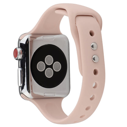 Skorter | For Apple Watch 5 & 4 44mm / 3 & 2 & 1 42mm Thin Silicone Double Buckle Strap (Sand Pink)