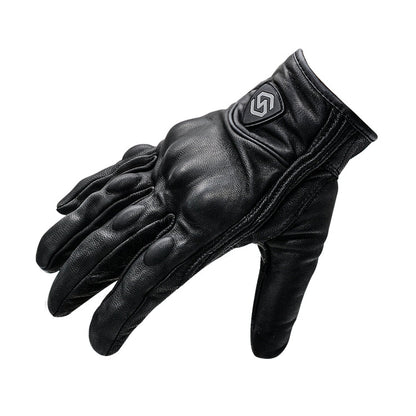 Skorter | WUPP CS-1047A Motorcycle Racing Cycling Windproof Leather Full Finger Gloves, Size:L(Black)