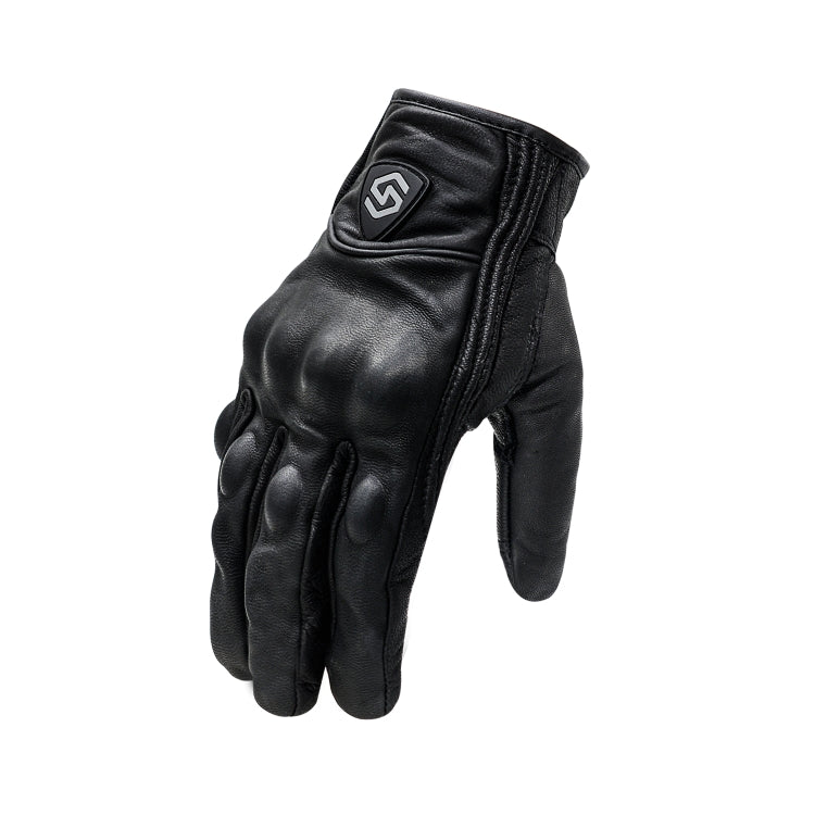 Skorter | WUPP CS-1047A Motorcycle Racing Cycling Windproof Leather Full Finger Gloves, Size:L(Black)