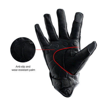Skorter | WUPP CS-1047A Motorcycle Racing Cycling Windproof Leather Full Finger Gloves, Size:XL(Black)
