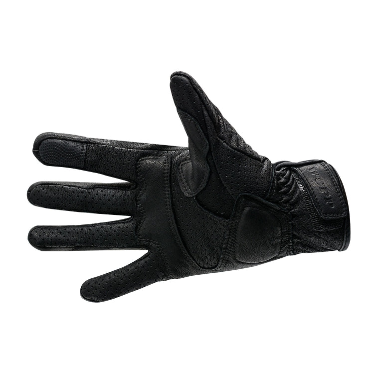 Skorter | WUPP CS-1049A Outdoor Motorcycle Cycling Breathable Leather Full Finger Gloves with Holes, Size:M(Black)