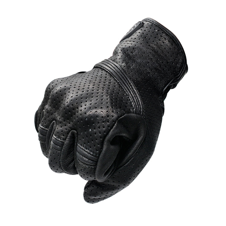 Skorter | WUPP CS-1049A Outdoor Motorcycle Cycling Breathable Leather Full Finger Gloves with Holes, Size:M(Black)