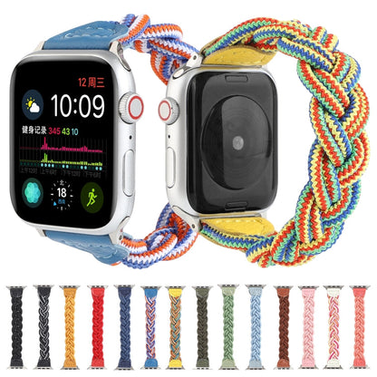 Skorter | Elastic woven watch strap for Apple Watch Series 9&8&7 41mm / SE 3&SE 2&6&SE&5&4 40mm / 3&2&1 38mm, Length: 130mm (Black White)