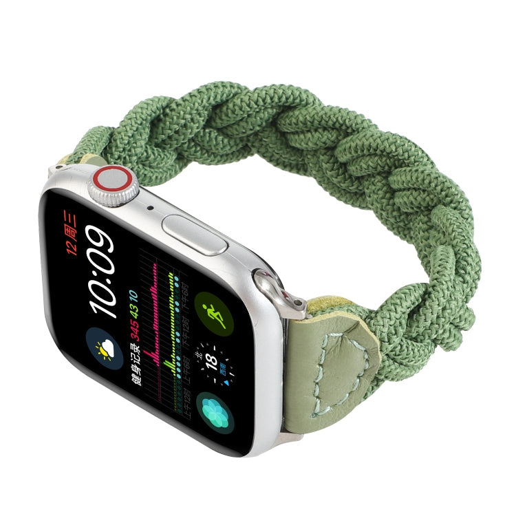 Skorter | Elastic woven watch strap for Apple Watch Series 7 41mm / 6 & SE & 5 & 4 40mm / 3 & 2 & 1 38mm, Length:150mm (Green)