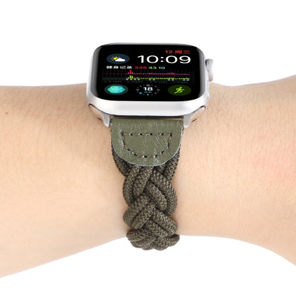 Skorter | Elastic Woven Watch Band for Apple Watch Series 7 41mm / 6 & SE & 5 & 4 40mm / 3 & 2 & 1 38mm, Length:150mm (Dark Green)