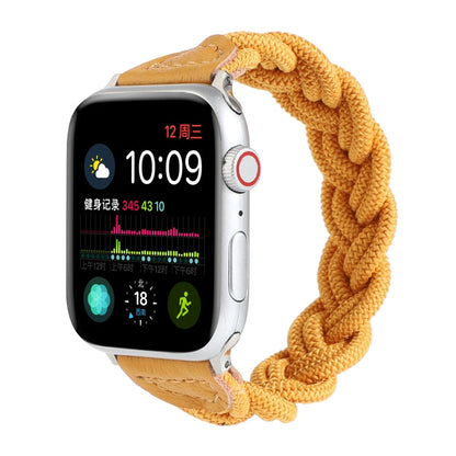 Skorter | Elastic Woven Watch Band for Apple Watch Series 7 41mm / 6 & SE & 5 & 4 40mm / 3 & 2 & 1 38mm, Length:150mm(Yellow)