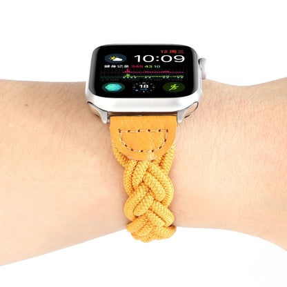 Skorter | Elastic Woven Watch Band for Apple Watch Series 7 41mm / 6 & SE & 5 & 4 40mm / 3 & 2 & 1 38mm, Length:150mm(Yellow)
