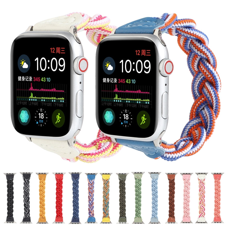 Skorter | Elastic woven watch strap for Apple Watch Series 7 41mm / 6 & SE & 5 & 4 40mm / 3 & 2 & 1 38mm, Length:150mm (Green)
