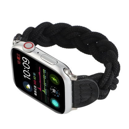 Skorter | Elastic Woven Watch Strap for Apple Watch Series 9&8&7 41mm / SE 3&SE 2&6&SE&5&4 40mm / 3&2&1 38mm, Length:160mm (Black)