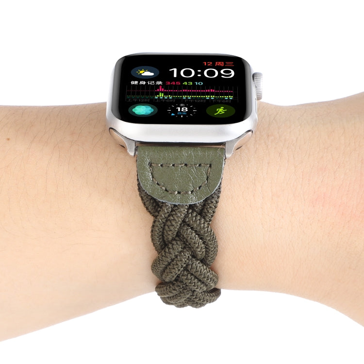 Skorter | Elastic Woven Watch Strap for Apple Watch Series 7 41mm / 6 & SE & 5 & 4 40mm / 3 & 2 & 1 38mm, Length: 160mm (Dark Green)