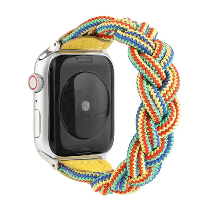 Skorter | Elastic Woven Bracelet for Apple Watch Series 9&8&7 41mm / SE 3&SE 2&6&SE&5&4 40mm / 3&2&1 38mm, Length:160mm (Yellow Green Orange)