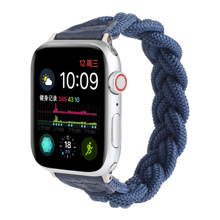 Skorter | Elastic Woven Bracelet for Apple Watch Series 9&8&7 41mm / SE 3&SE 2&6&SE&5&4 40mm / 3&2&1 38mm, Length: 160mm (Blue)