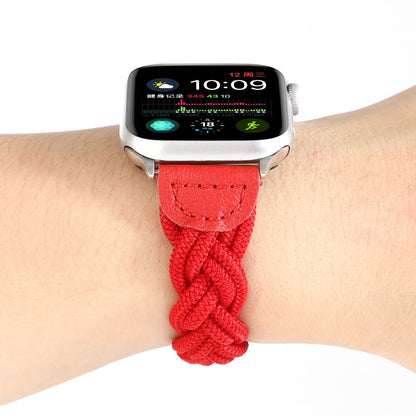 Skorter | Elastic Woven Bracelet for Apple Watch Series 7 41mm / 6 & SE & 5 & 4 40mm / 3 & 2 & 1 38mm, Length: 160mm (Red)