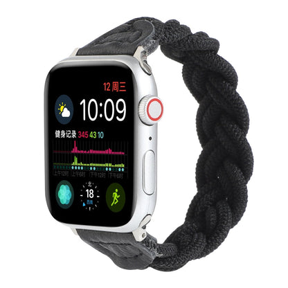 Skorter | Elastic Woven Band for Apple Watch Ultra 49mm & Watch Ultra 2 49mm / Series 9 & 8 & 7 45mm / SE 3 & SE 2 & 6 & SE & 5 & 4 44mm / 3 & 2 & 1 42mm, Length: 120mm (Black)