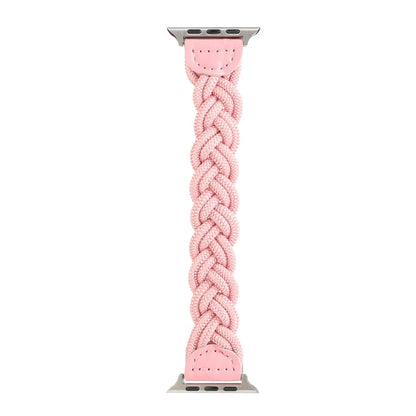 Skorter | Elastic Woven Watch Band for Apple Watch Ultra 49mm & Watch Ultra 2 49mm / Series 9 & 8 & 7 45mm / SE 3 & SE 2 & 6 & SE & 5 & 4 44mm / 3 & 2 & 1 42mm, Length: 120mm (Pink)