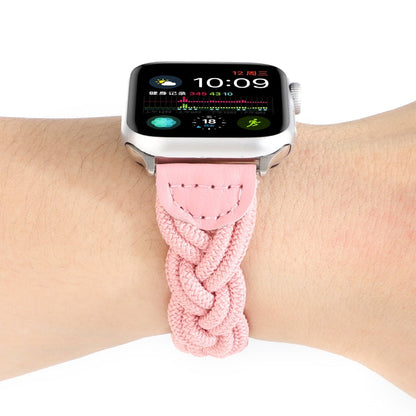 Skorter | Elastic Woven Watch Band for Apple Watch Ultra 49mm & Watch Ultra 2 49mm / Series 9 & 8 & 7 45mm / SE 3 & SE 2 & 6 & SE & 5 & 4 44mm / 3 & 2 & 1 42mm, Length: 120mm (Pink)