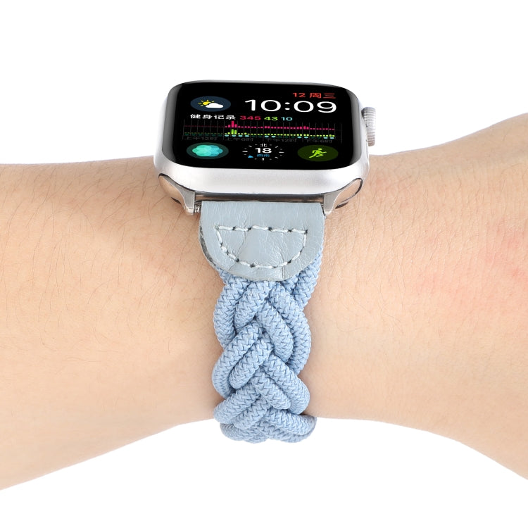Skorter | Elastic Woven Watch Band for Apple Watch Ultra 49mm & Watch Ultra 2 49mm / Series 9 & 8 & 7 45mm / SE 3 & SE 2 & 6 & SE & 5 & 4 44mm / 3 & 2 & 1 42mm, Length: 120mm (Sky Blue)