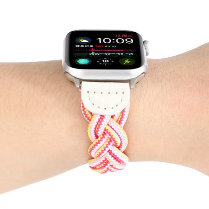 Skorter | Elastic Woven Bracelet for Apple Watch Series 7 45mm / 6 & SE & 5 & 4 44mm / 3 & 2 & 1 42mm, Length:130mm (Raspberry Pink)