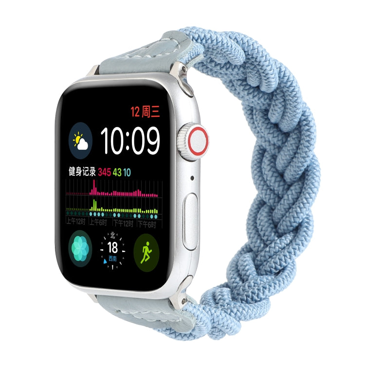 Skorter | Elastic Woven Watch Strap for Apple Watch Ultra 49 mm & Watch Ultra 2 49 mm / Series 9 & 8 & 7 45 mm / SE 3 & SE 2 & 6 & SE & 5 & 4 44 mm / 3 & 2 & 1 42 mm, Length: 130 mm (Sky Blue)