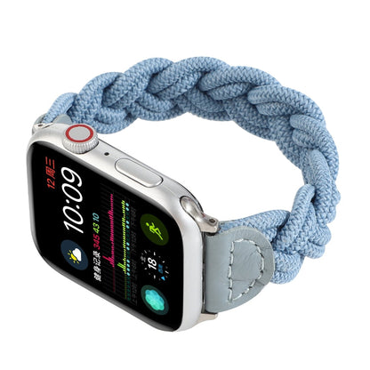 Skorter | Elastic Woven Watch Strap for Apple Watch Ultra 49 mm & Watch Ultra 2 49 mm / Series 9 & 8 & 7 45 mm / SE 3 & SE 2 & 6 & SE & 5 & 4 44 mm / 3 & 2 & 1 42 mm, Length: 130 mm (Sky Blue)