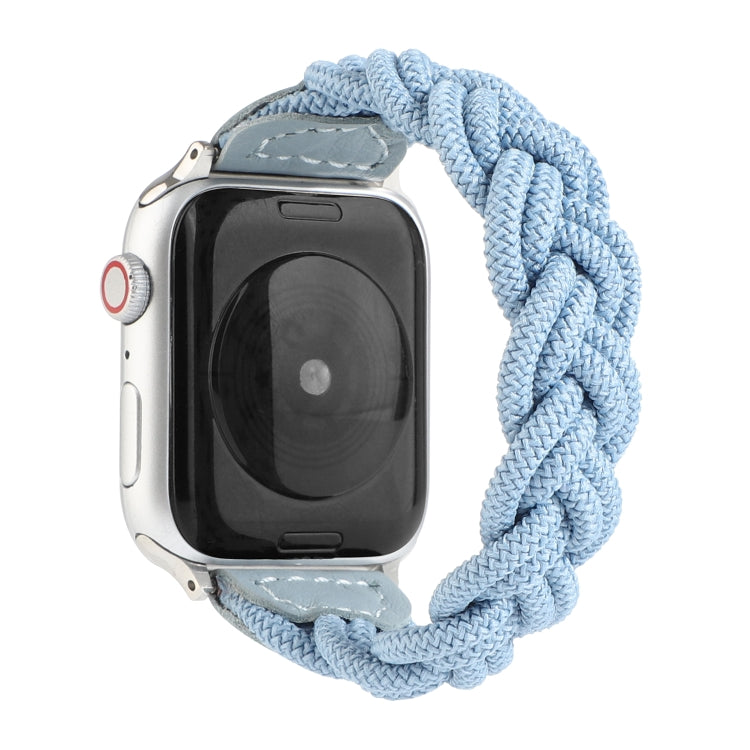 Skorter | Elastic Woven Watch Strap for Apple Watch Ultra 49 mm & Watch Ultra 2 49 mm / Series 9 & 8 & 7 45 mm / SE 3 & SE 2 & 6 & SE & 5 & 4 44 mm / 3 & 2 & 1 42 mm, Length: 130 mm (Sky Blue)