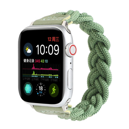 Skorter | Elastic woven watch band for Apple Watch Ultra 49mm & Watch Ultra 2 49mm / Series 9 & 8 & 7 45mm / SE 3 & SE 2 & 6 & SE & 5 & 4 44mm / 3 & 2 & 1 42mm, Length: 130mm (Green)