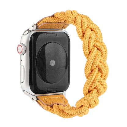 Skorter | Elastic Woven Band for Apple Watch Ultra 49 mm & Watch Ultra 2 49 mm / Series 9 & 8 & 7 45 mm / SE 3 & SE 2 & 6 & SE & 5 & 4 44 mm / 3 & 2 & 1 42 mm, Length: 130 mm (Yellow)