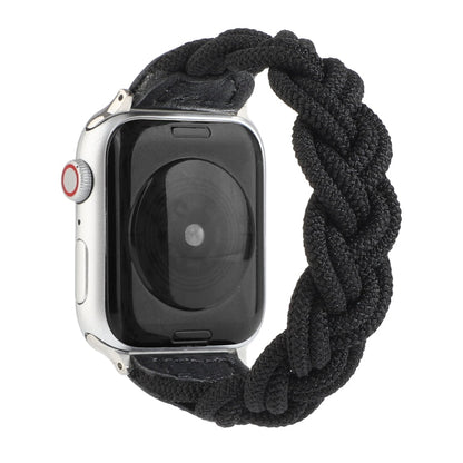Skorter | Elastic Woven Watch Band for Apple Watch Series 7 45mm / 6 & SE & 5 & 4 44mm / 3 & 2 & 1 42mm, Length:150mm (Black)