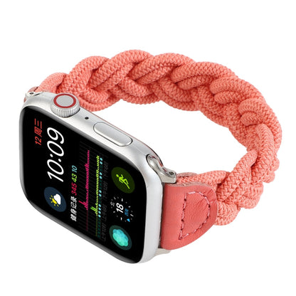 Skorter | Elastic woven watch band for Apple Watch Series 7 45mm / 6 & SE & 5 & 4 44mm / 3 & 2 & 1 42mm, Length: 150mm (Watermelon Red)