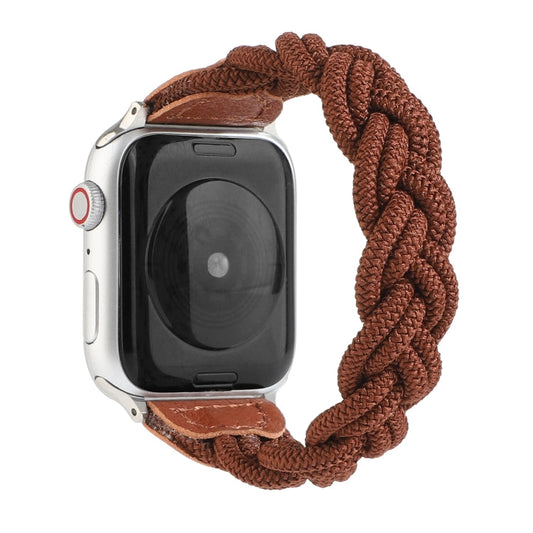 Skorter | Elastic Woven Watch Strap for Apple Watch Series 7 45mm / 6 & SE & 5 & 4 44mm / 3 & 2 & 1 42mm, Length: 150mm (Coffee)
