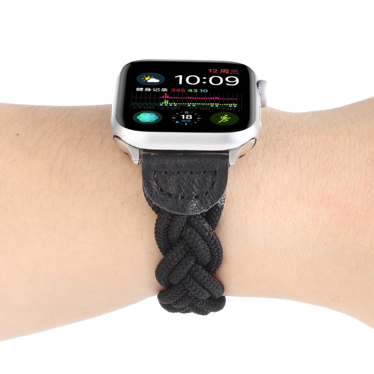 Skorter | Elastic woven watch band for Apple Watch Ultra 49 mm & Watch Ultra 2 49 mm / Series 9 & 8 & 7 45 mm / SE 3 & SE 2 & 6 & SE & 5 & 4 44 mm / 3 & 2 & 1 42 mm, Length: 160 mm (Black)