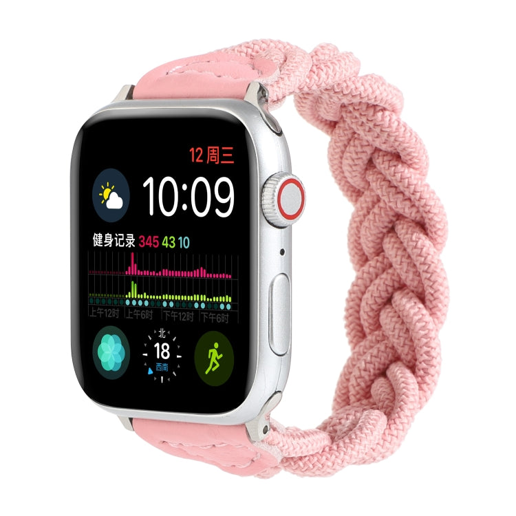 Skorter | Elastic Woven Band for Apple Watch Ultra 49mm & Watch Ultra 2 49mm / Series 9 & 8 & 7 45mm / SE 3 & SE 2 & 6 & SE & 5 & 4 44mm / 3 & 2 & 1 42mm, Length: 160mm (Pink)