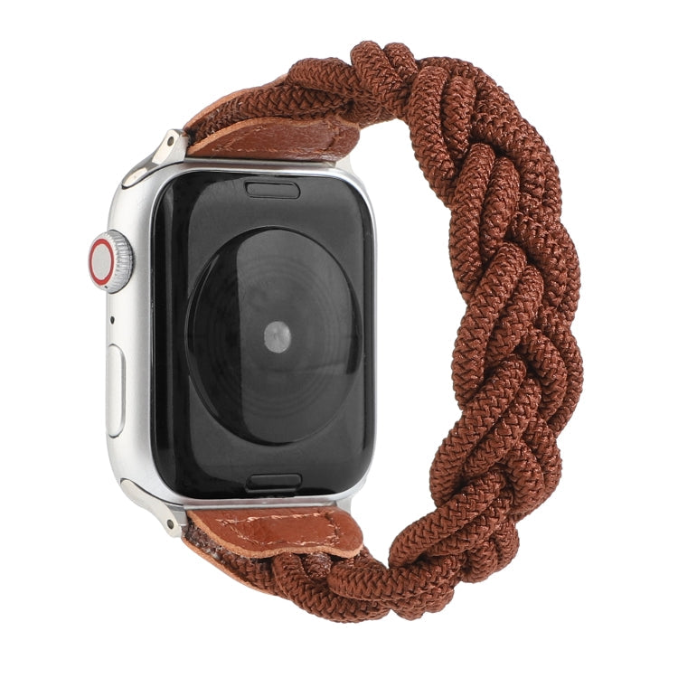 Skorter | Elastic Woven Bracelet for Apple Watch Ultra 49mm & Watch Ultra 2 49mm / Series 9 & 8 & 7 45mm / SE 3 & SE 2 & 6 & SE & 5 & 4 44mm / 3 & 2 & 1 42mm, Length: 160mm (Coffee)