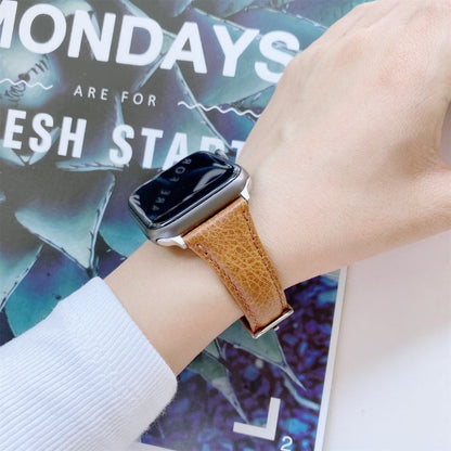 Skorter | Dubbelsidigt läderarmband för Apple Watch Ultra 49mm &amp; Watch Ultra 2 49mm / Serie 9 &amp; 8 &amp; 7 45mm / SE 3 &amp; SE 2 &amp; 6 &amp; SE &amp; 5 &amp; 4 44mm / 3 &amp; 2 &amp; 1 42mm (Svart)